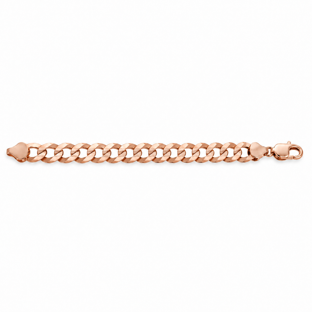 18K Rose Gold Cuban Curb Link Bracelet, side view