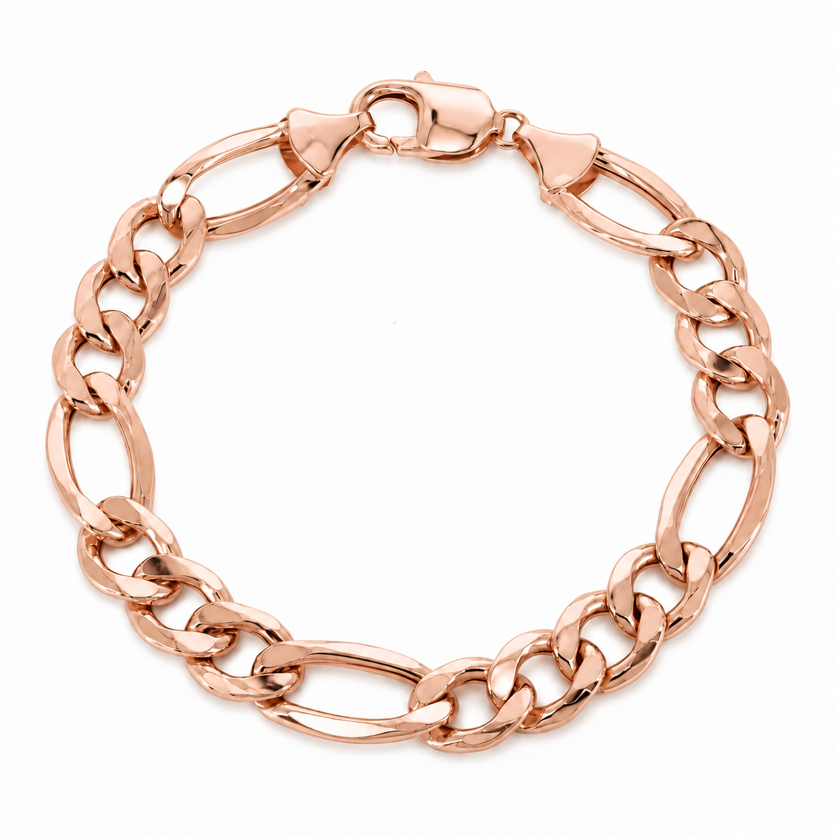 18K Rose Gold Figaro Bracelet