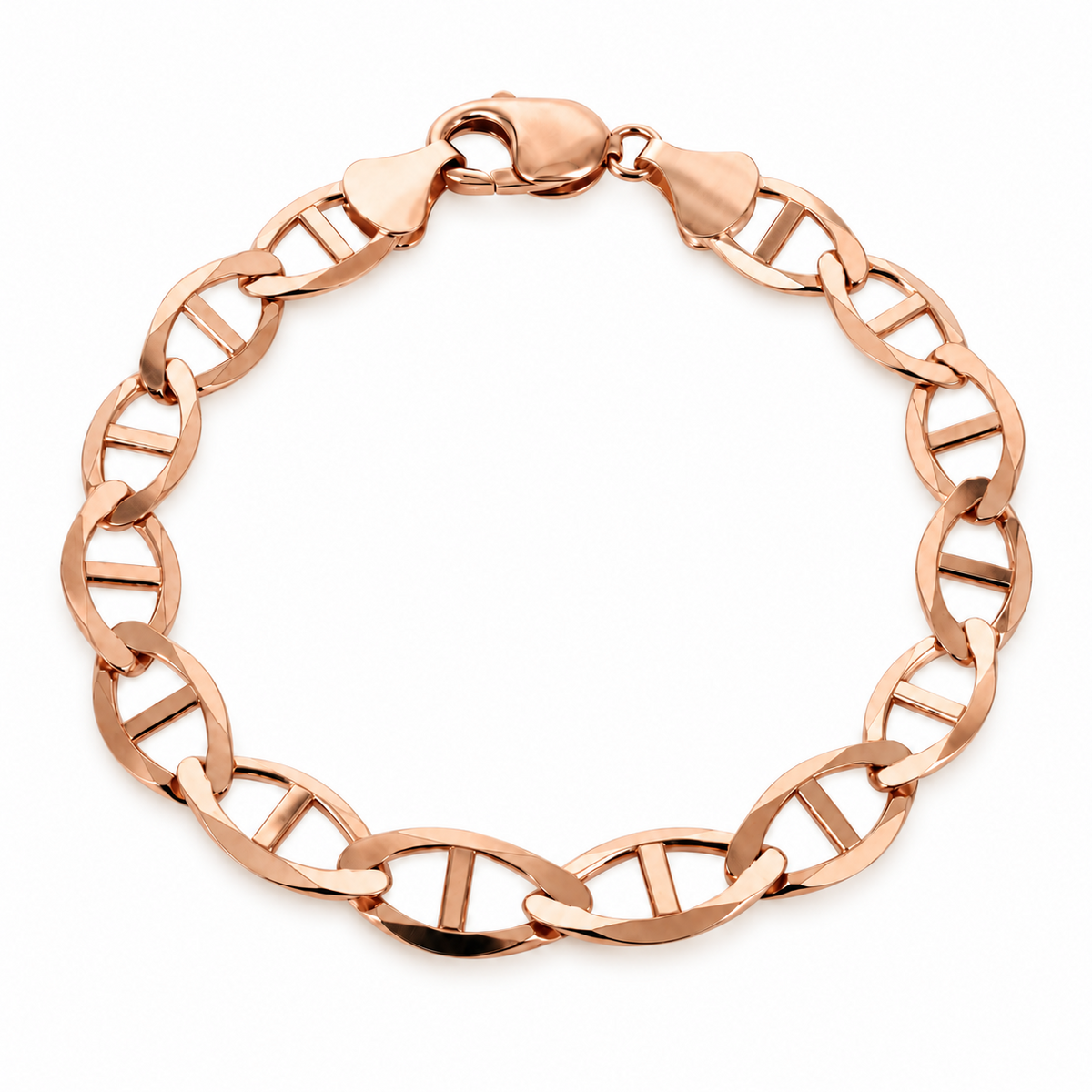 Rose Gold Plated Sterling Silver Mariner Bracelet