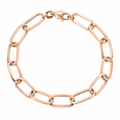 Rose Gold Plated Sterling Silver Paper Clip Bracelet