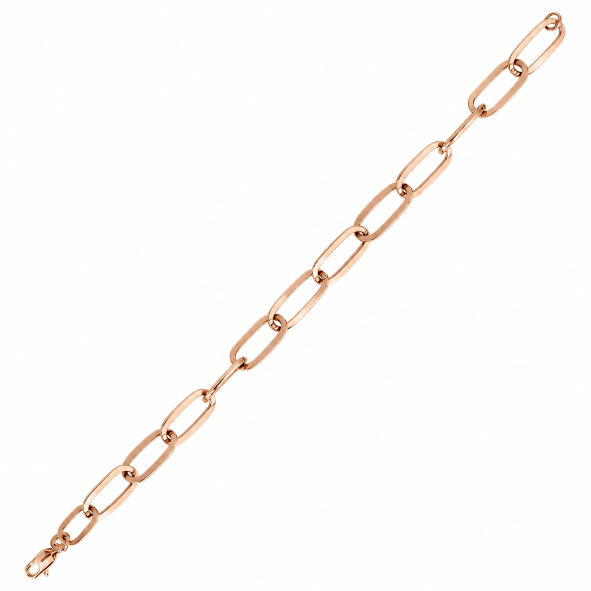 Rose Gold Plated Sterling Silver Paper Clip Bracelet, view 3