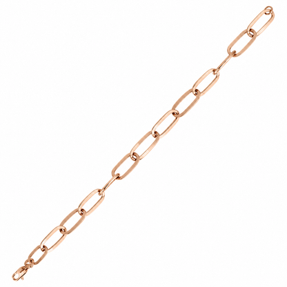 Rose Gold Plated Sterling Silver Paper Clip Bracelet, view 3