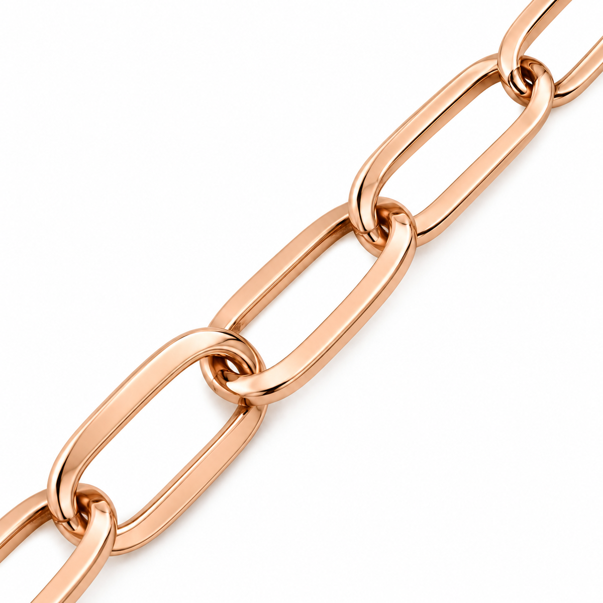 Rose Gold Plated Sterling Silver Paper Clip Bracelet, view 5