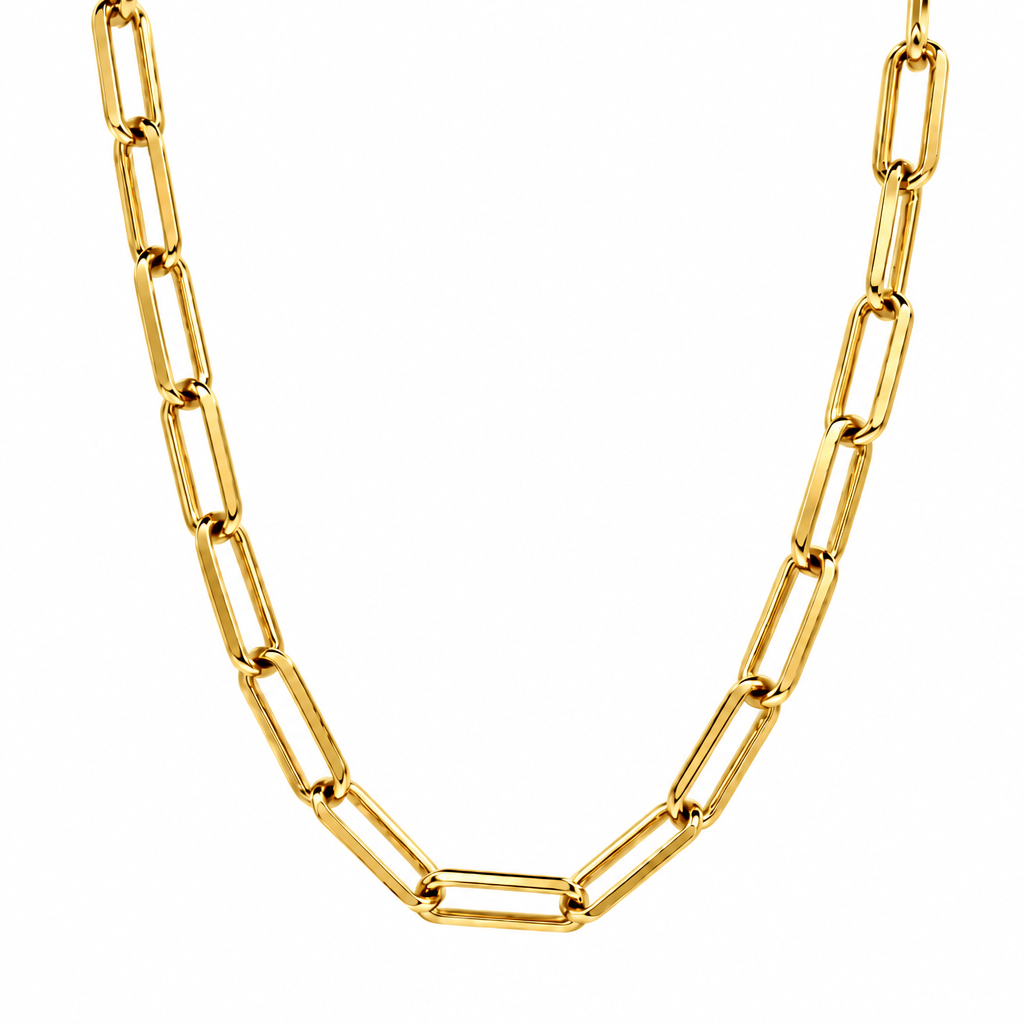 Gold Plated Sterling Silver Paper Clip Chain