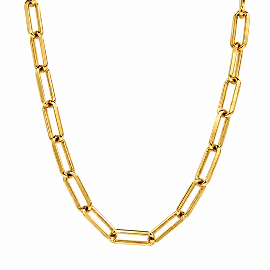 Gold Plated Sterling Silver Paper Clip Chain