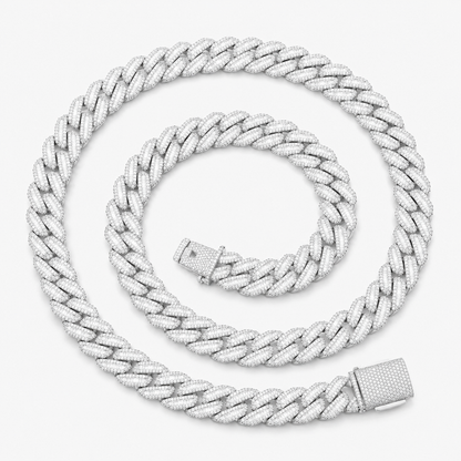 925 Sterling Silver VVS D Moissanite Baguette Chain Necklace, view 2