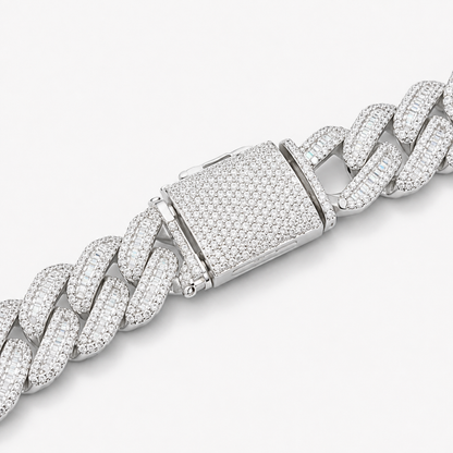 925 Sterling Silver VVS D Moissanite Baguette Chain Necklace, view 3