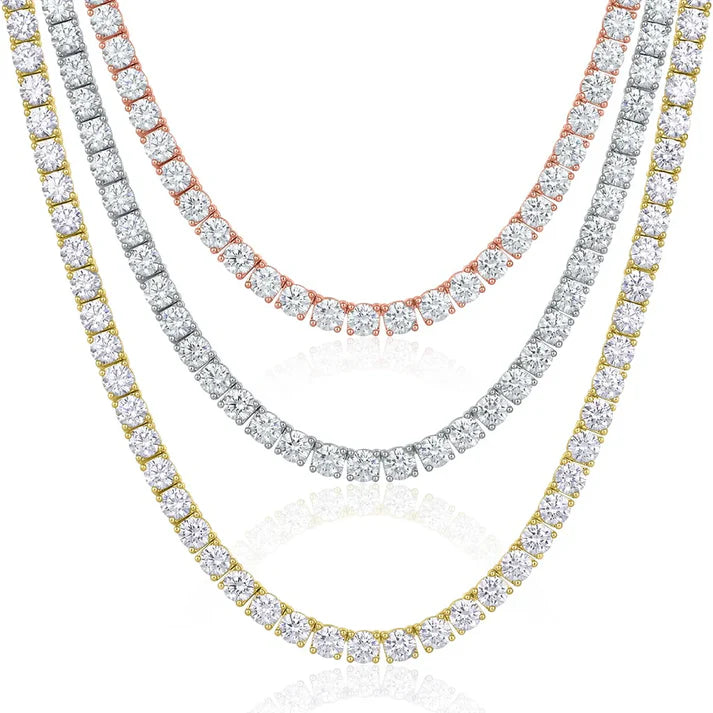 925 Silver Moissanite Tennis Chain and Bracelet, view 6