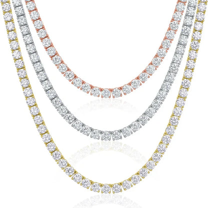 925 Silver Moissanite Tennis Chain and Bracelet, view 6
