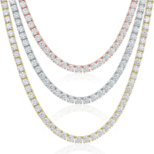 925 Silver Moissanite Tennis Chain and Bracelet