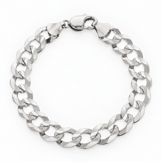 18K White Gold Cuban Curb Link Bracelet