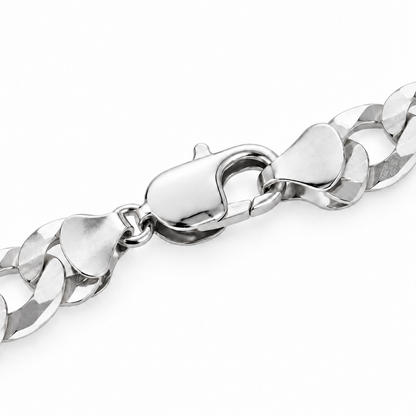 White gold Cuban curb link bracelet