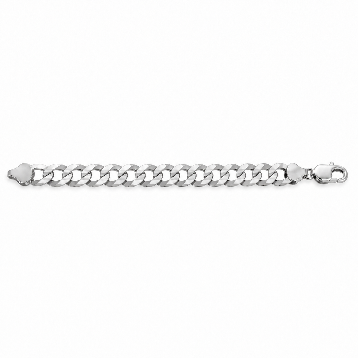White gold Cuban curb link bracelet