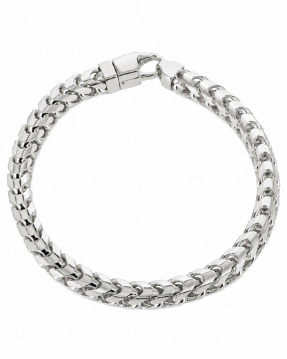 White gold Franco bracelet, side view