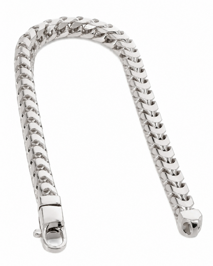 18K White Gold Franco Bracelet, detail view