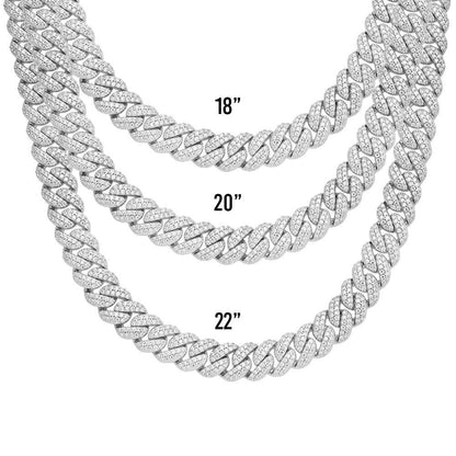 8mm Miami Cuban VVS D Moissanite Chain – 925 Sterling Silver, 14K White Gold Finish, view 4