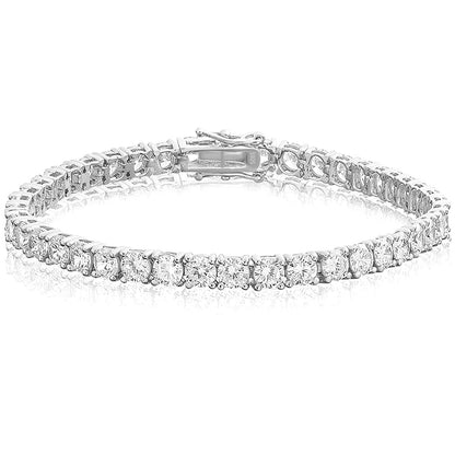 4mm VVS D Moissanite Tennis Bracelet – 925 Sterling Silver, 14K White Gold Finish
