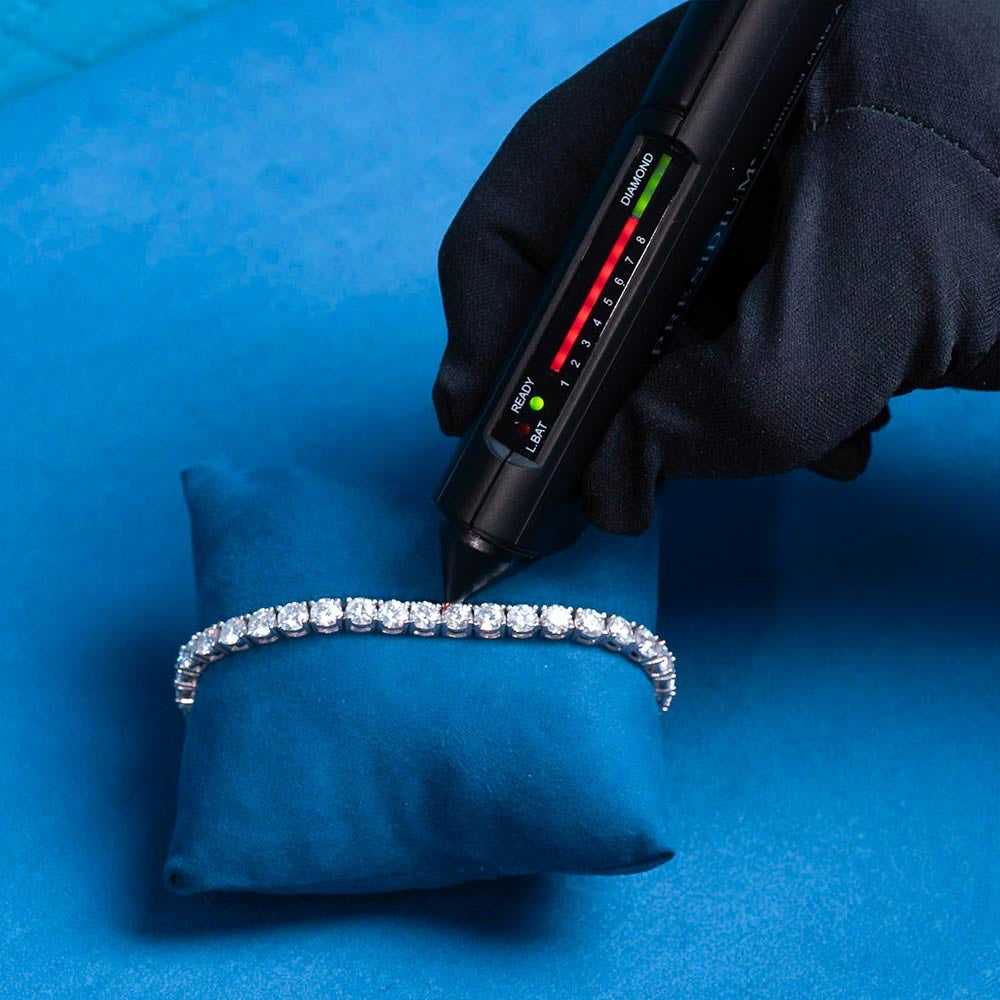 4mm VVS D Moissanite Tennis Bracelet – 925 Sterling Silver, 14K White Gold Finish, view 4