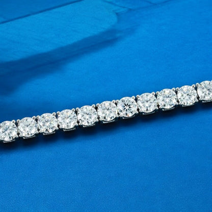 4mm VVS D Moissanite Tennis Bracelet – 925 Sterling Silver, 14K White Gold Finish, view 7