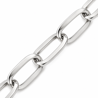 925 Sterling Silver Paper Clip Bracelet, view 4