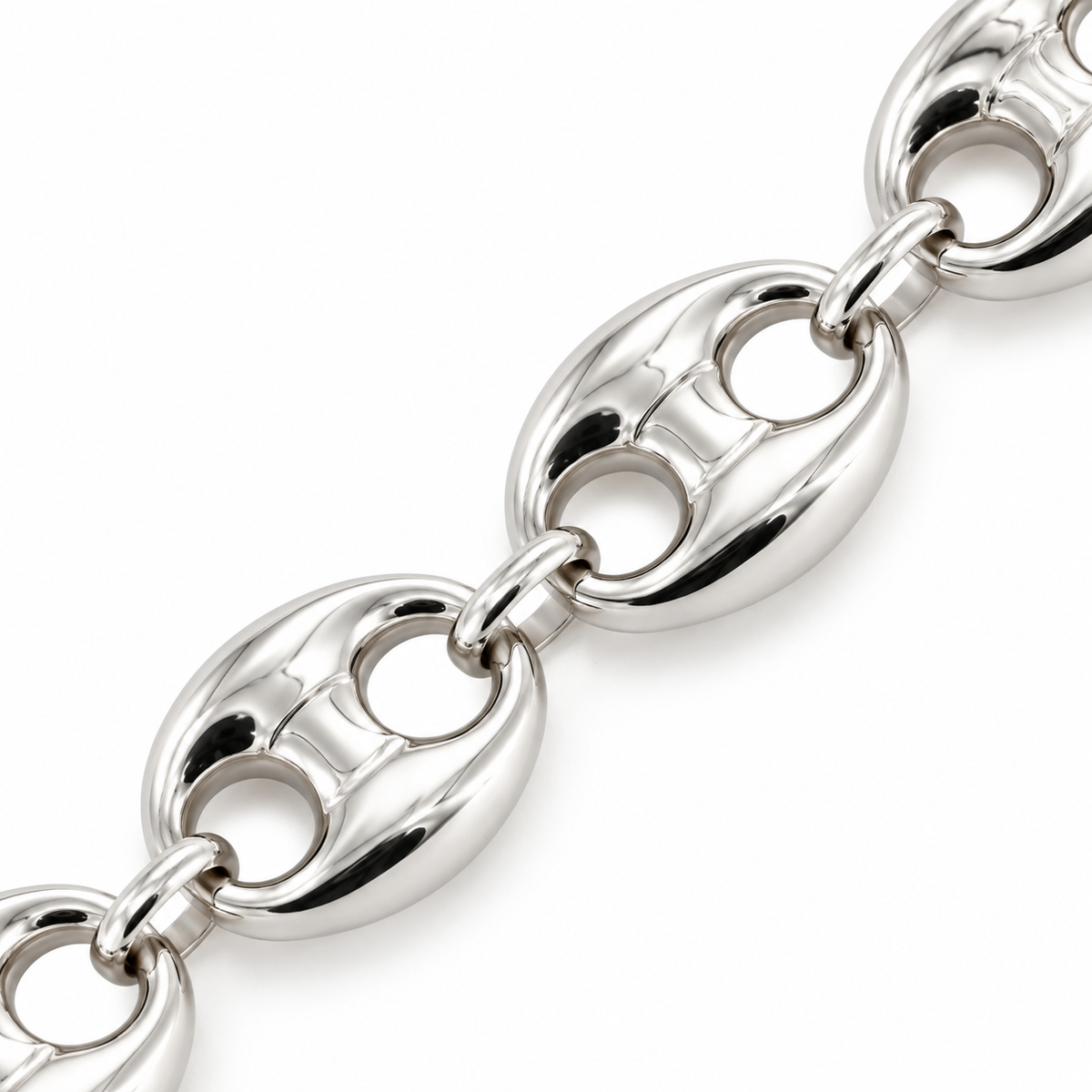 925 Sterling Silver Puffed Mariner Bracelet, view 4