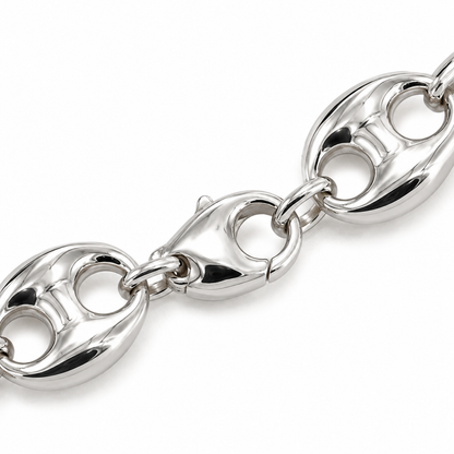 925 Sterling Silver Puffed Mariner Bracelet, view 3