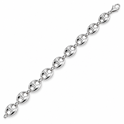 925 Sterling Silver Puffed Mariner Bracelet, view 2