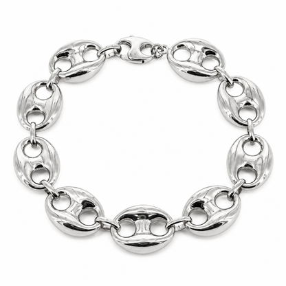 925 Sterling Silver Puffed Mariner Bracelet