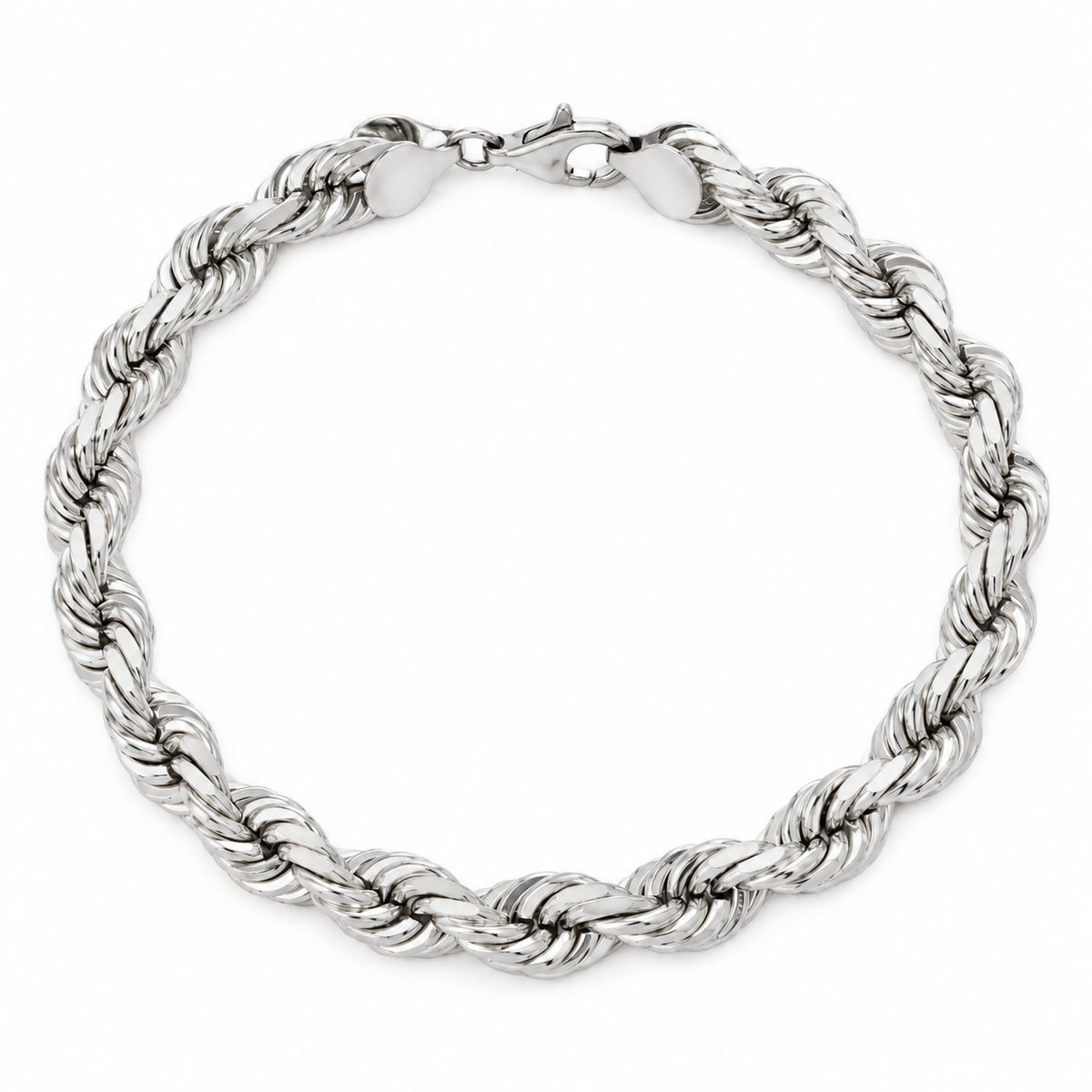 White gold rope bracelet, alternate view