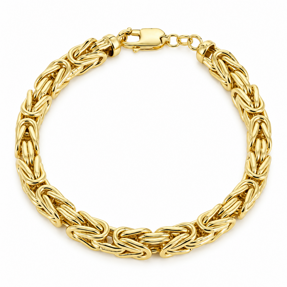 14K Yellow Gold Semi-Solid Byzantine Chain Necklace