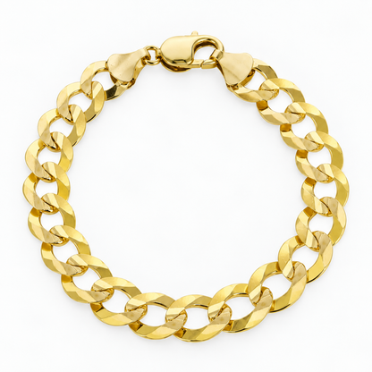 10K Yellow Gold Solid Cuban Curb Link Bracelet