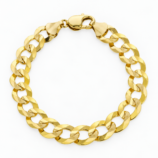 10K Yellow Gold Solid Cuban Curb Link Bracelet
