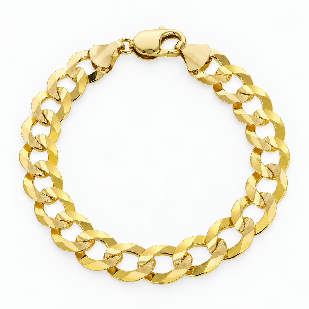 14K Gold Solid Cuban Curb Link Bracelet