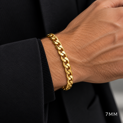 18K Gold Cuban Curb Link Bracelet, alternate view