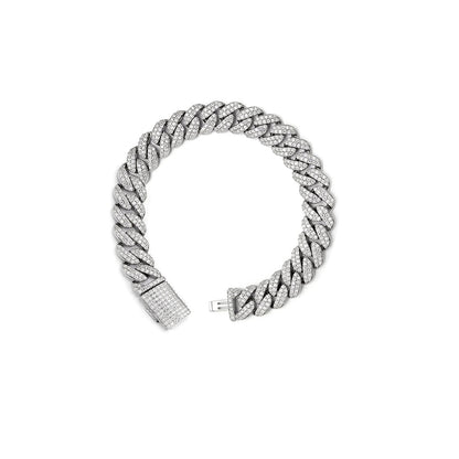 8mm Miami Cuban VVS D Moissanite Bracelet – 925 Sterling Silver, 14K Yellow Gold Finish