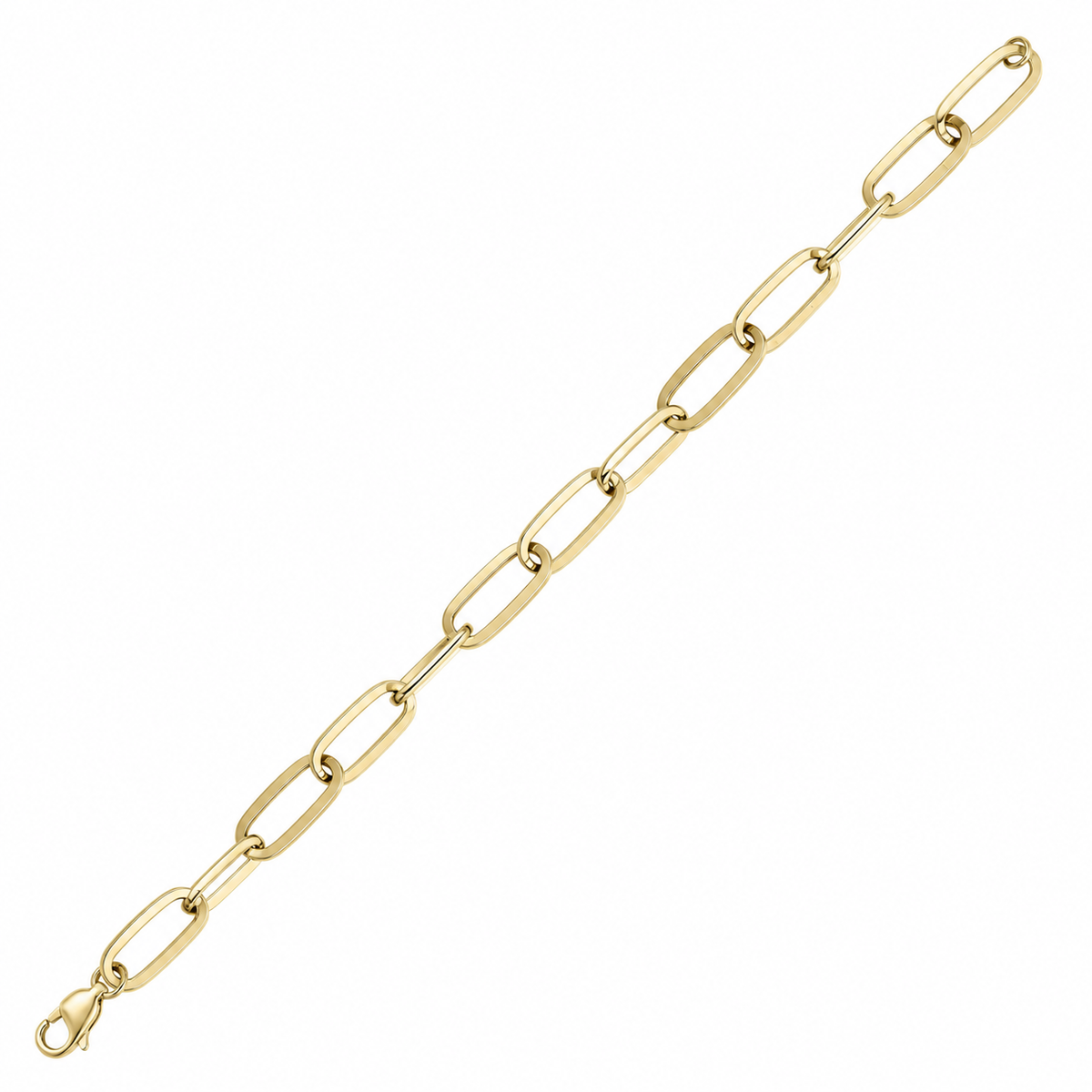 Gold Plated Sterling Silver Paper Clip Bracelet, view 3