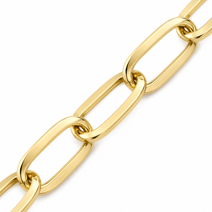 Gold Plated Sterling Silver Paper Clip Bracelet, view 2