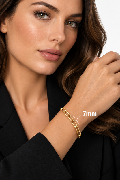 925 Sterling Silver Paper Clip Bracelet, view 6