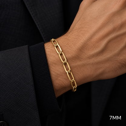 Gold Plated Sterling Silver Paper Clip Bracelet, view 4