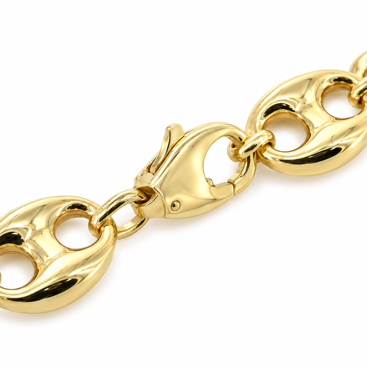 Gold Plated Sterling Silver Puffed Mariner Bracelet, view 5